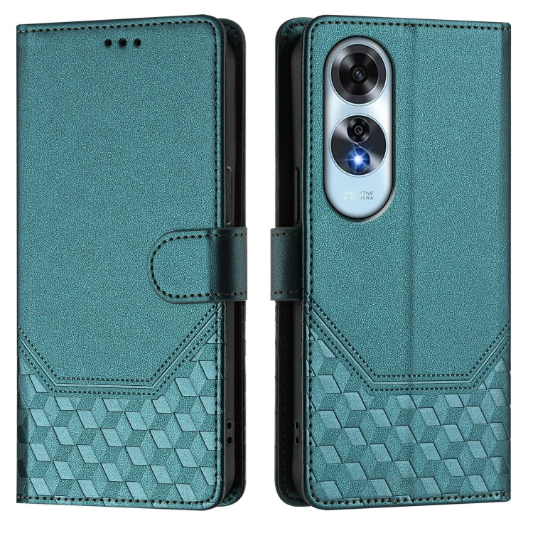 For OPPO A60 4G Global Honeycomb Embossing RFID Leather Phone Case