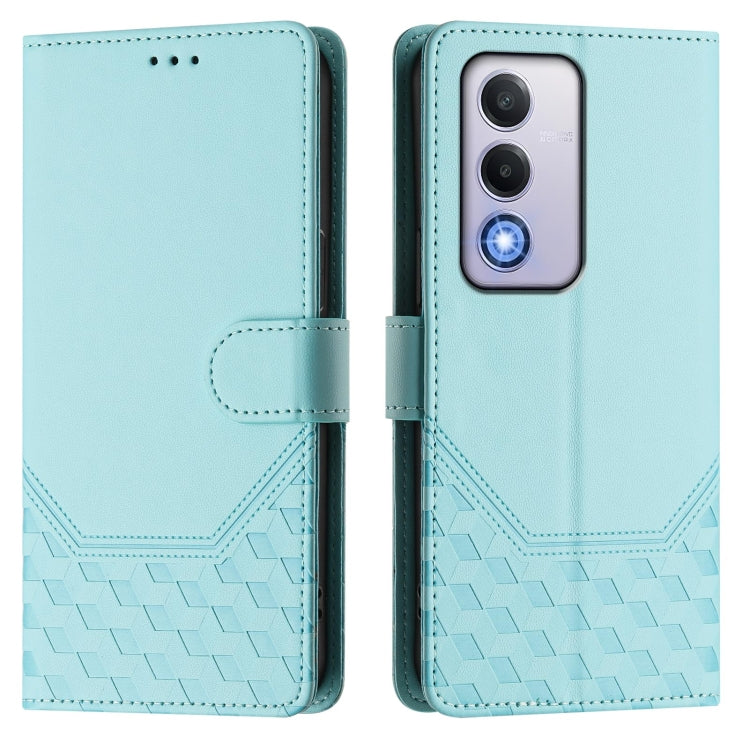 For OPPO A80 5G European / K12x 5G Global Honeycomb Embossing RFID Leather Phone Case