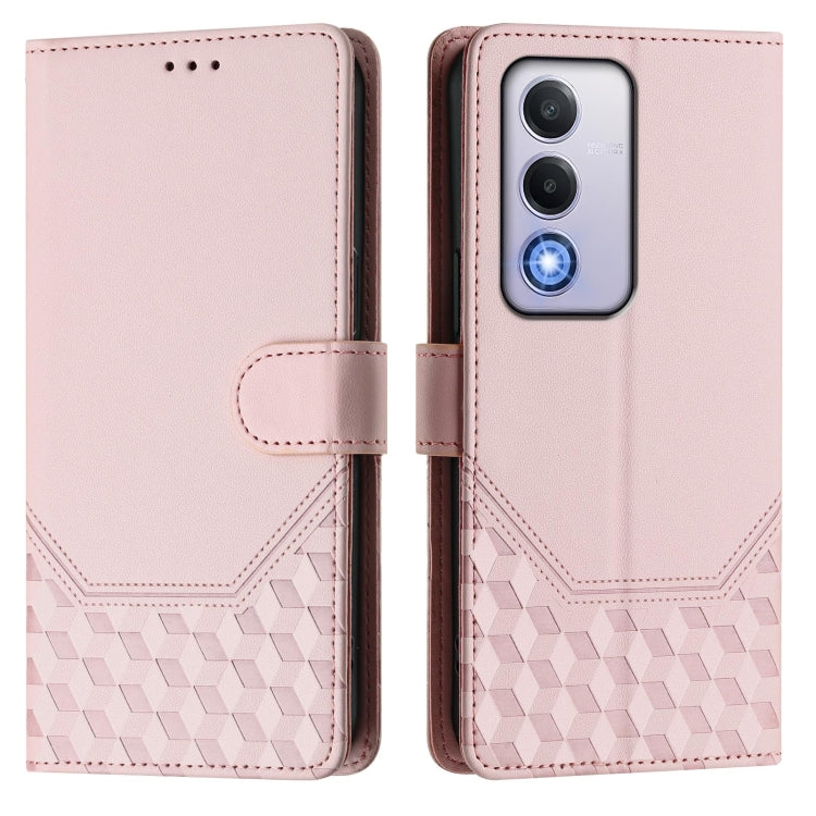 For OPPO A80 5G European / K12x 5G Global Honeycomb Embossing RFID Leather Phone Case