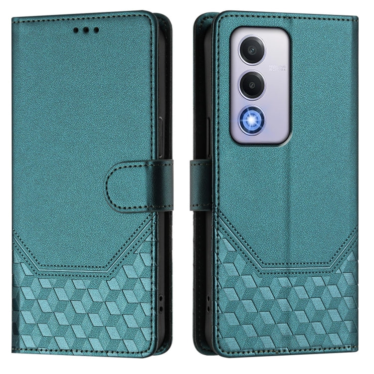 For OPPO A80 5G European / K12x 5G Global Honeycomb Embossing RFID Leather Phone Case