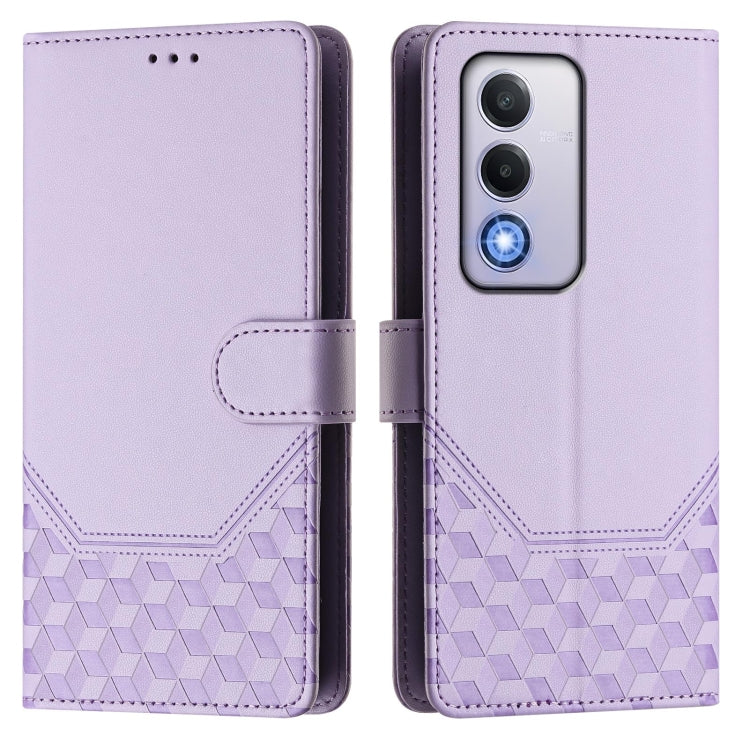 For OPPO A80 5G European / K12x 5G Global Honeycomb Embossing RFID Leather Phone Case