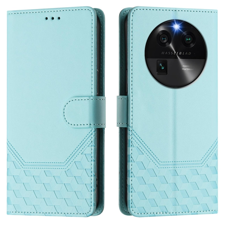 For OPPO Find X6 Honeycomb Embossing RFID Leather Phone Case