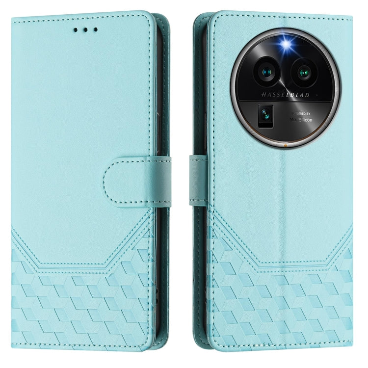 For OPPO Find X6 Pro Honeycomb Embossing RFID Leather Phone Case