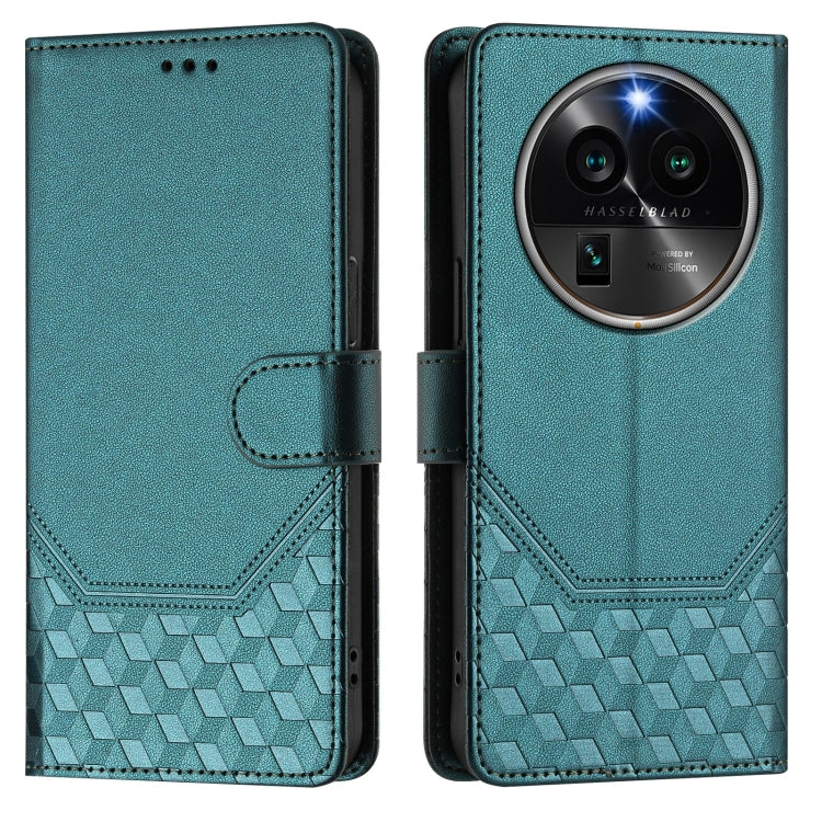 For OPPO Find X6 Pro Honeycomb Embossing RFID Leather Phone Case