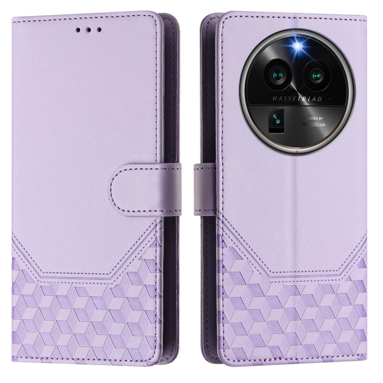 For OPPO Find X6 Pro Honeycomb Embossing RFID Leather Phone Case
