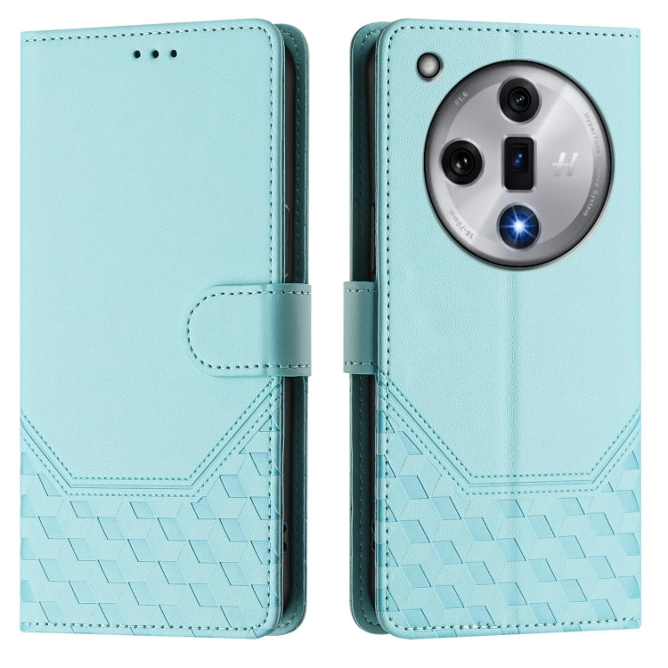 For OPPO Find X7 Honeycomb Embossing RFID Leather Phone Case