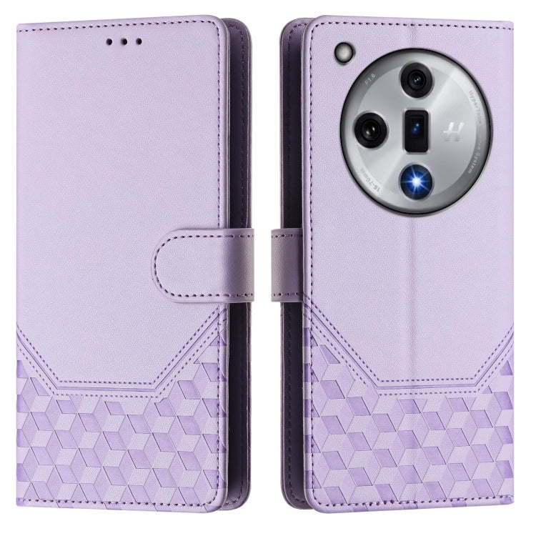 For OPPO Find X7 Honeycomb Embossing RFID Leather Phone Case
