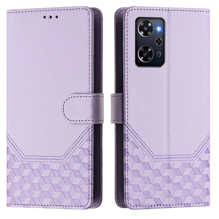 For OPPO Reno9 A Honeycomb Embossing RFID Leather Phone Case
