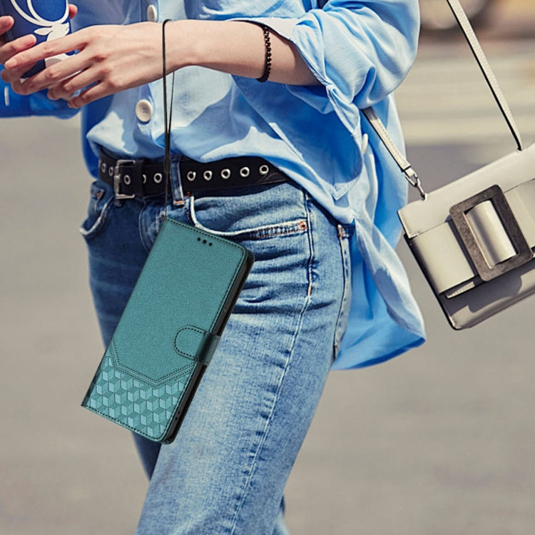 For OPPO Reno11 5G Global Honeycomb Embossing RFID Leather Phone Case