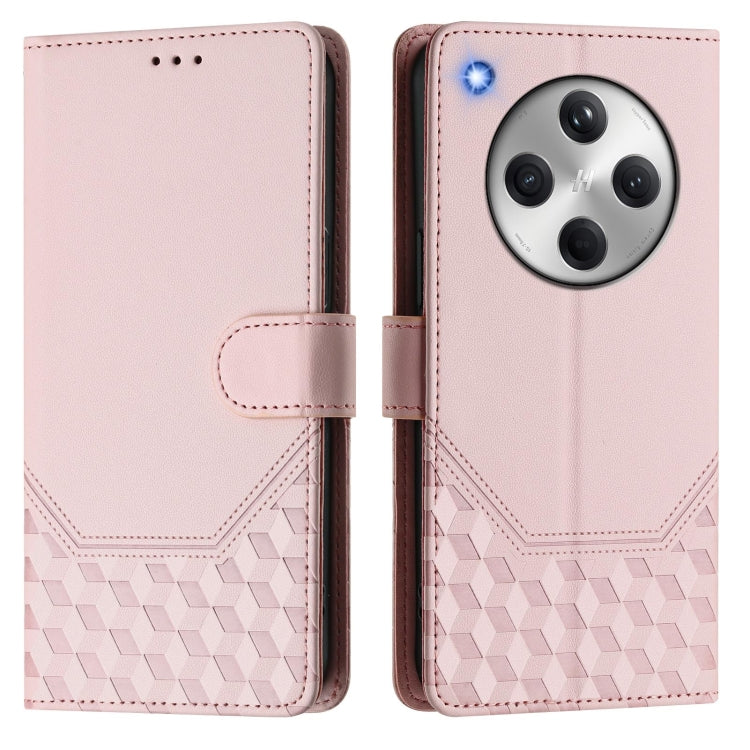 For OPPO Find X8 Honeycomb Embossing RFID Leather Phone Case