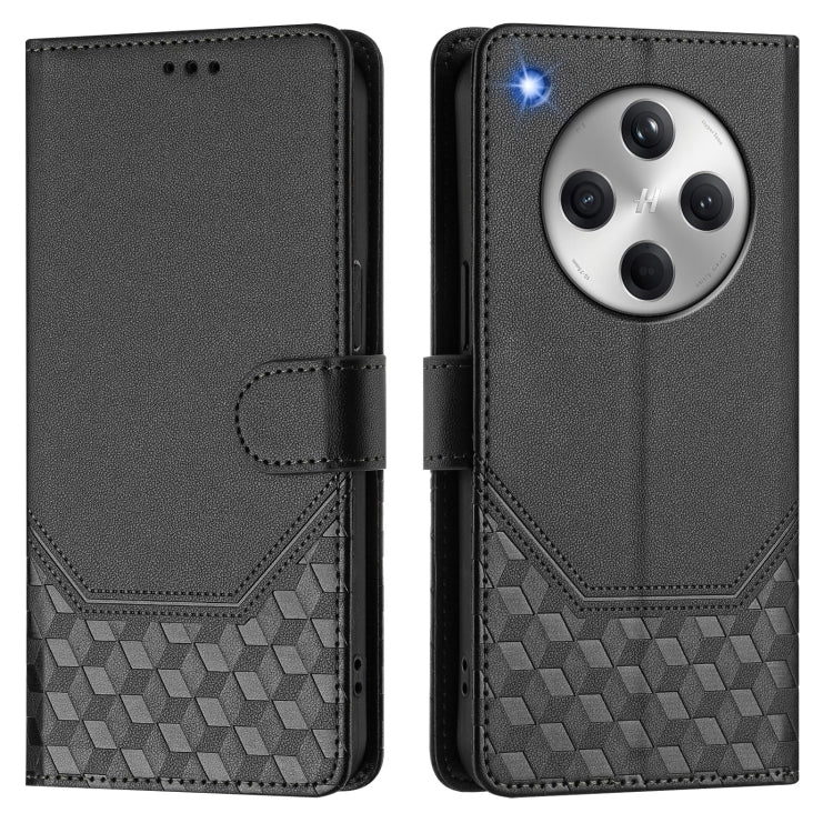 For OPPO Find X8 Honeycomb Embossing RFID Leather Phone Case