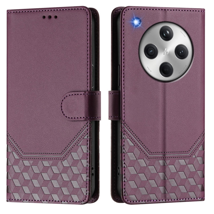 For OPPO Find X8 Honeycomb Embossing RFID Leather Phone Case