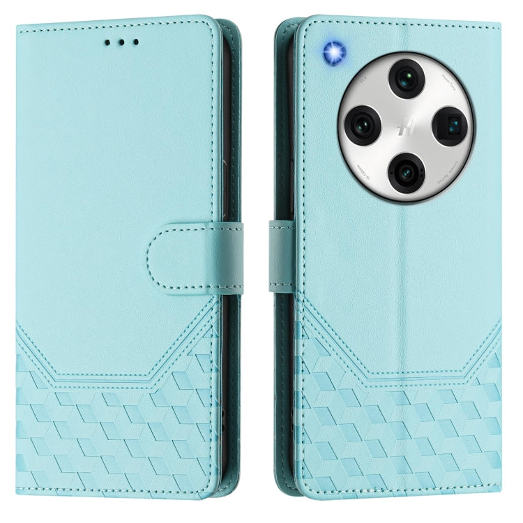 For OPPO Find X8 Pro Honeycomb Embossing RFID Leather Phone Case