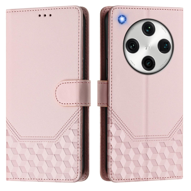 For OPPO Find X8 Pro Honeycomb Embossing RFID Leather Phone Case