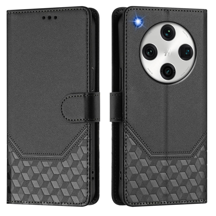 For OPPO Find X8 Pro Honeycomb Embossing RFID Leather Phone Case