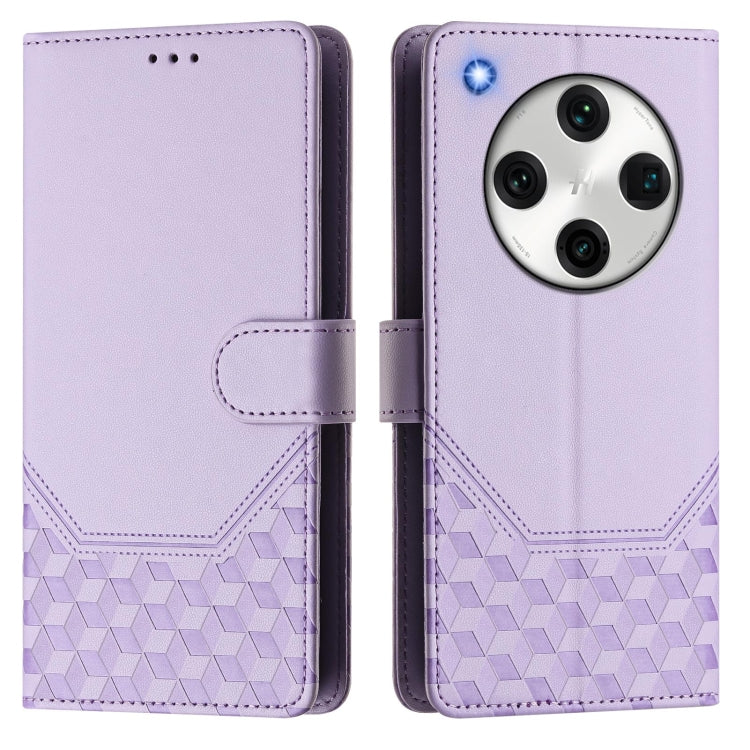 For OPPO Find X8 Pro Honeycomb Embossing RFID Leather Phone Case