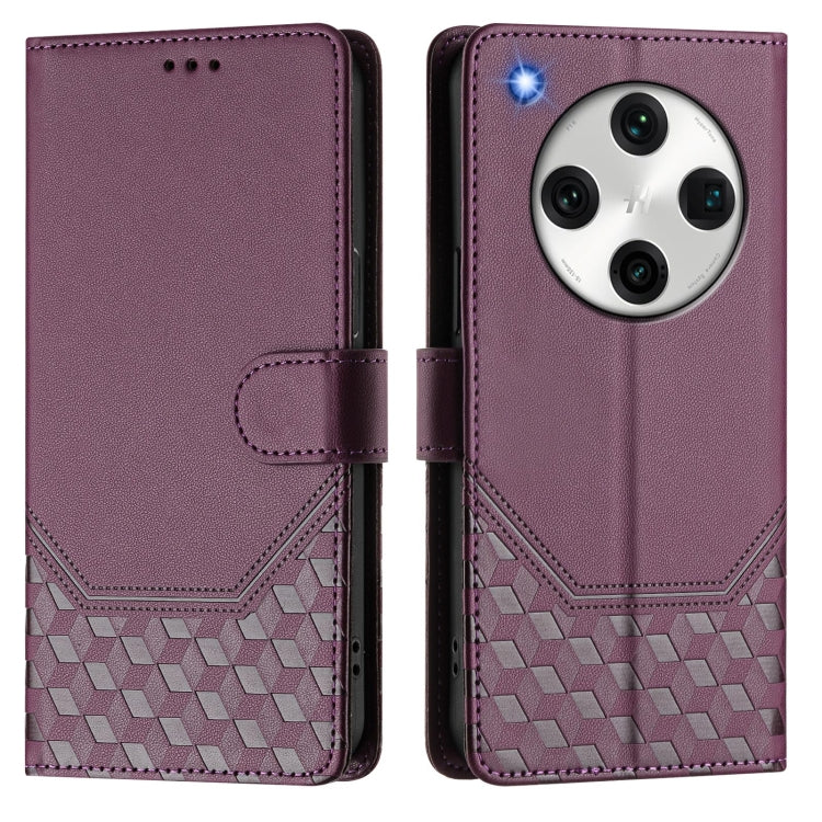 For OPPO Find X8 Pro Honeycomb Embossing RFID Leather Phone Case