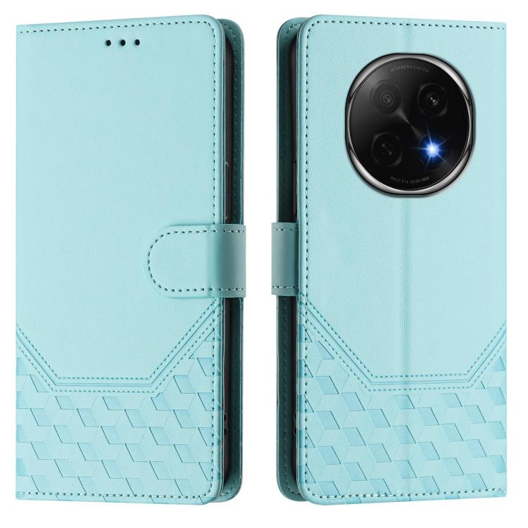For OPPO A5 Pro China Honeycomb Embossing RFID Leather Phone Case
