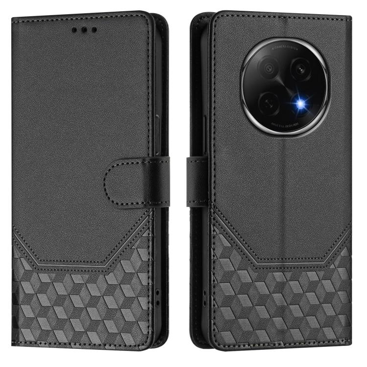 For OPPO A5 Pro China Honeycomb Embossing RFID Leather Phone Case