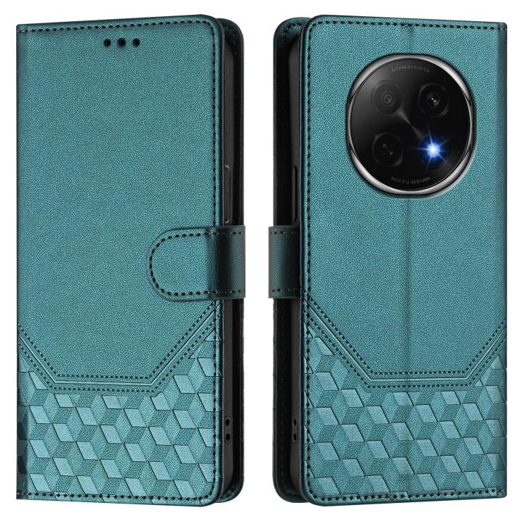 For OPPO A5 Pro China Honeycomb Embossing RFID Leather Phone Case