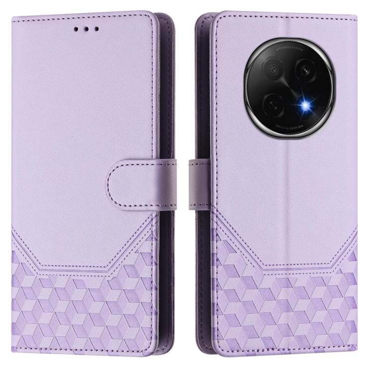 For OPPO A5 Pro China Honeycomb Embossing RFID Leather Phone Case