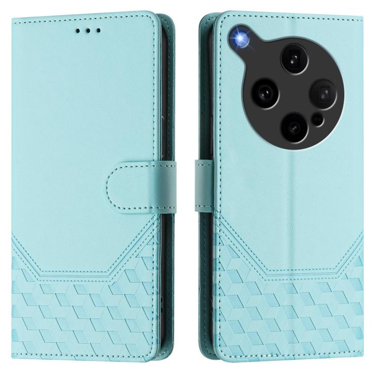 For OPPO Find X8 Ultra 5G Honeycomb Embossing RFID Leather Phone Case