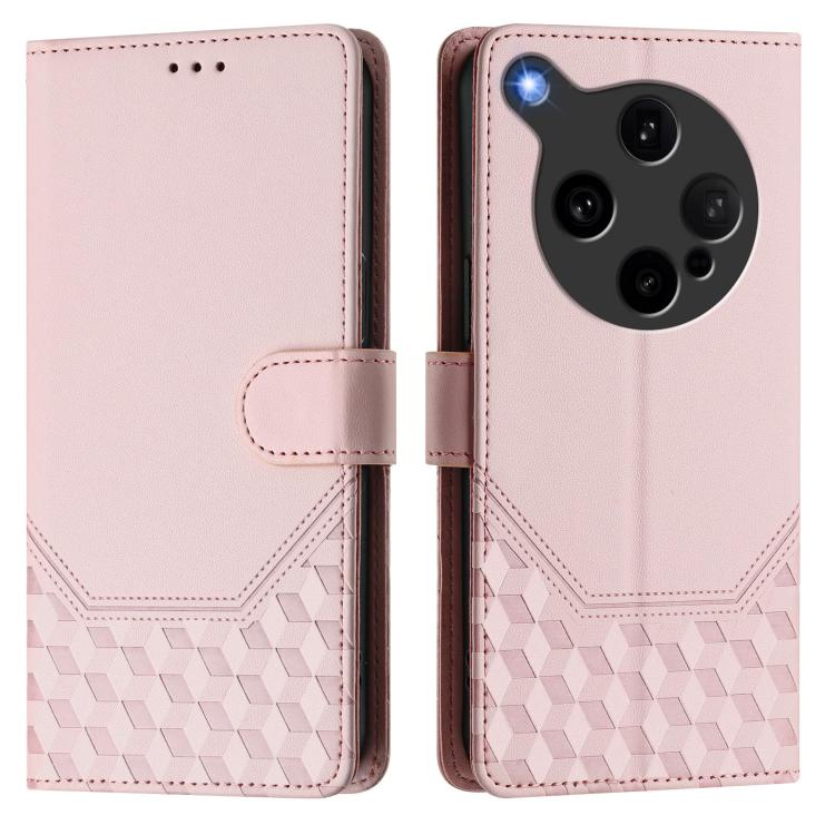 For OPPO Find X8 Ultra 5G Honeycomb Embossing RFID Leather Phone Case