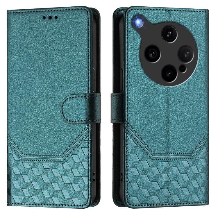 For OPPO Find X8 Ultra 5G Honeycomb Embossing RFID Leather Phone Case