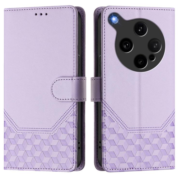 For OPPO Find X8 Ultra 5G Honeycomb Embossing RFID Leather Phone Case