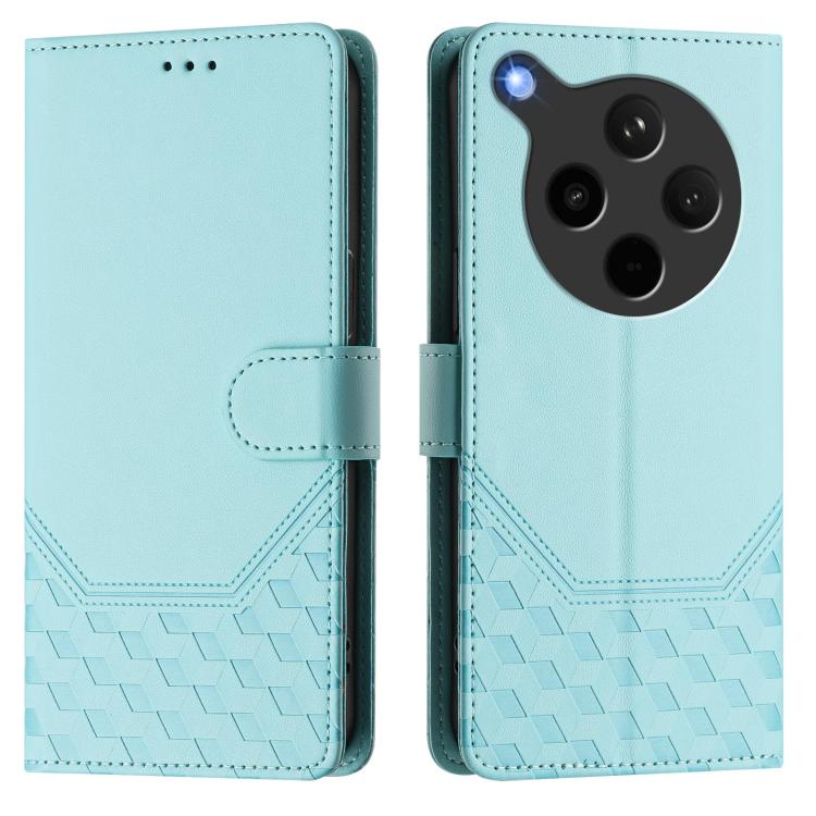 For OPPO Find X8s+ 5G Honeycomb Embossing RFID Leather Phone Case