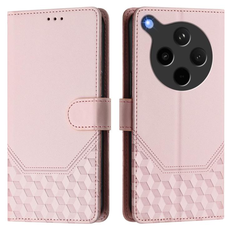 For OPPO Find X8s+ 5G Honeycomb Embossing RFID Leather Phone Case