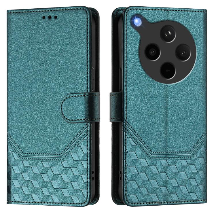For OPPO Find X8s+ 5G Honeycomb Embossing RFID Leather Phone Case