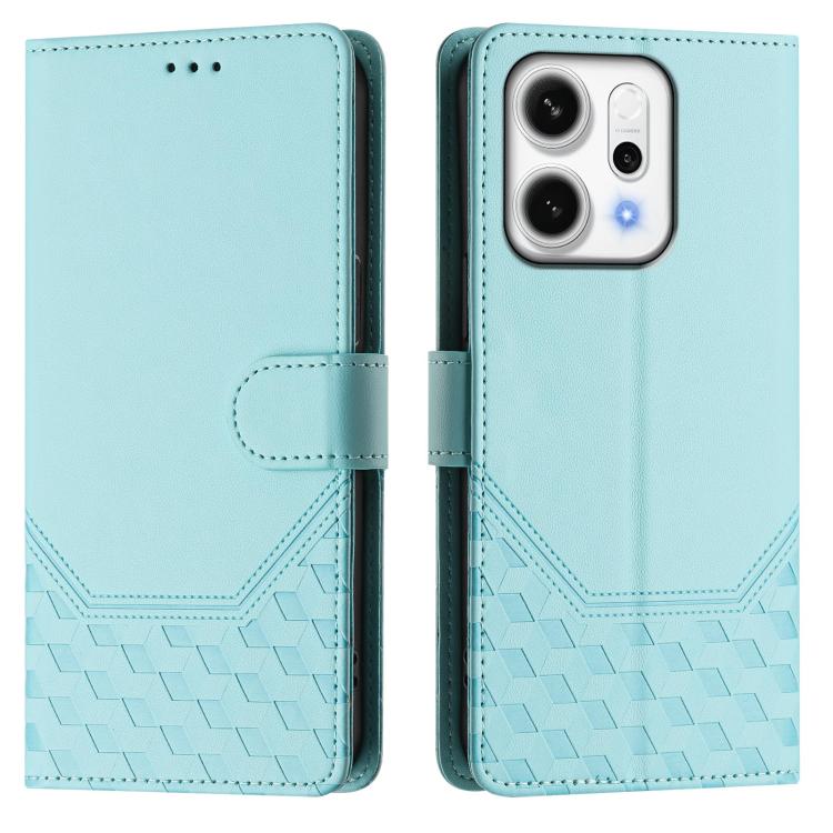 For OPPO Reno14 Global Honeycomb Embossing RFID Leather Phone Case