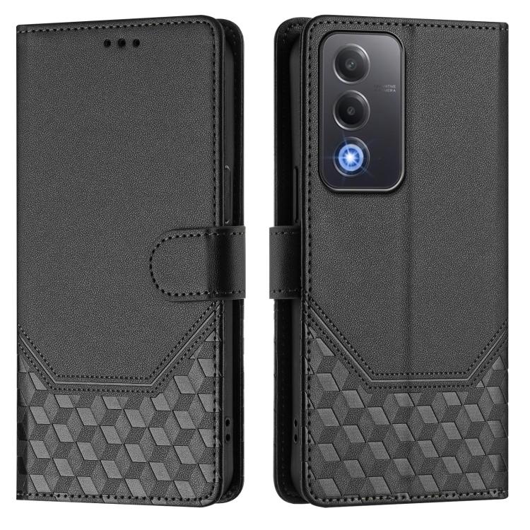 For OPPO A5 5G / A3 Pro 5G Global Honeycomb Embossing RFID Leather Phone Case