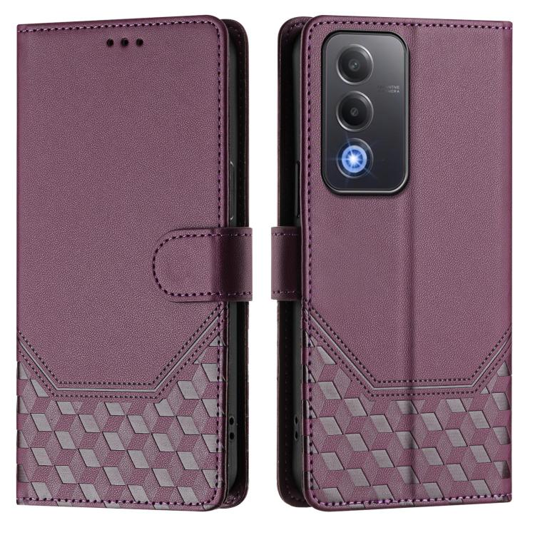 For OPPO A5 5G / A3 Pro 5G Global Honeycomb Embossing RFID Leather Phone Case