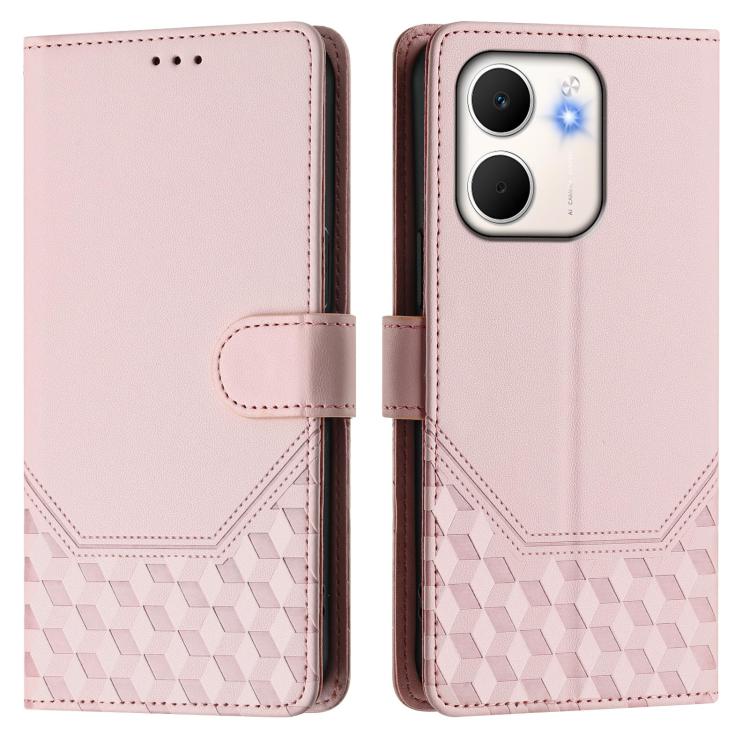 For OPPO A5x 5G / 4G Global Honeycomb Embossing RFID Leather Phone Case
