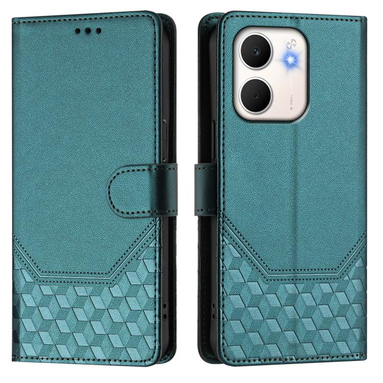 For OPPO A5x 5G / 4G Global Honeycomb Embossing RFID Leather Phone Case