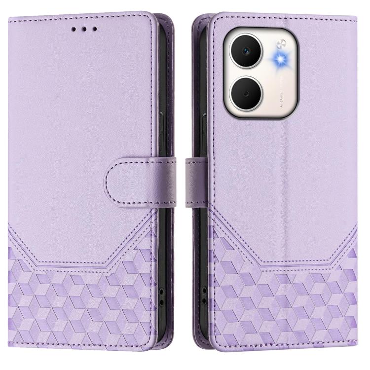 For OPPO A5x 5G / 4G Global Honeycomb Embossing RFID Leather Phone Case