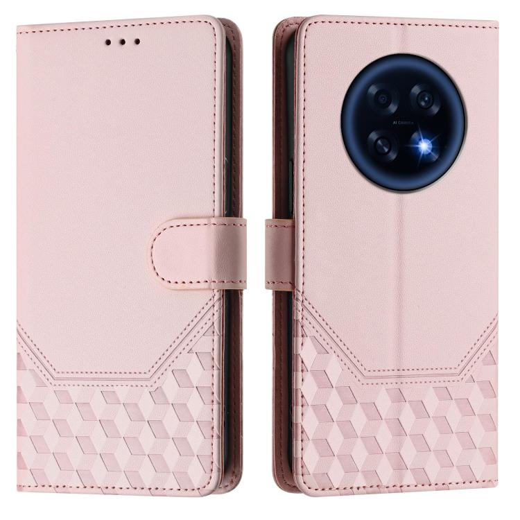 For OPPO A6 GT 5G Honeycomb Embossing RFID Leather Phone Case