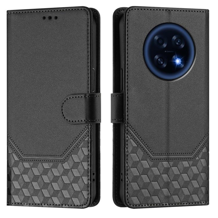 For OPPO A6 GT 5G Honeycomb Embossing RFID Leather Phone Case