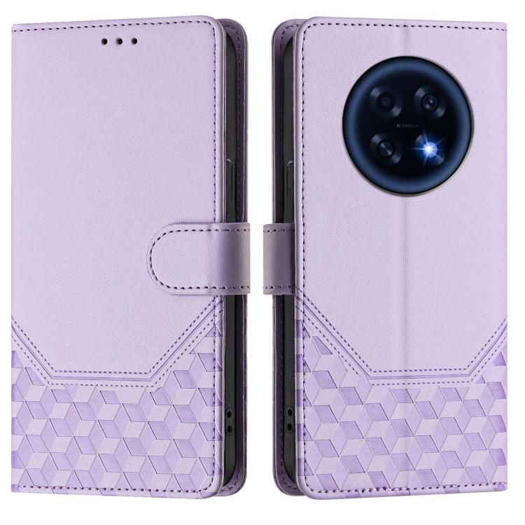 For OPPO A6 GT 5G Honeycomb Embossing RFID Leather Phone Case