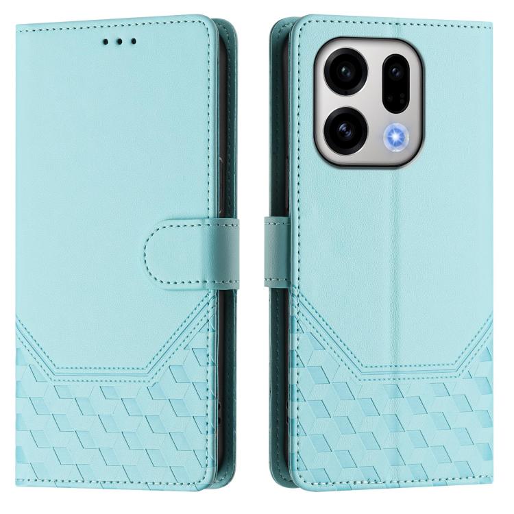 For OPPO Find X9 Honeycomb Embossing RFID Leather Phone Case
