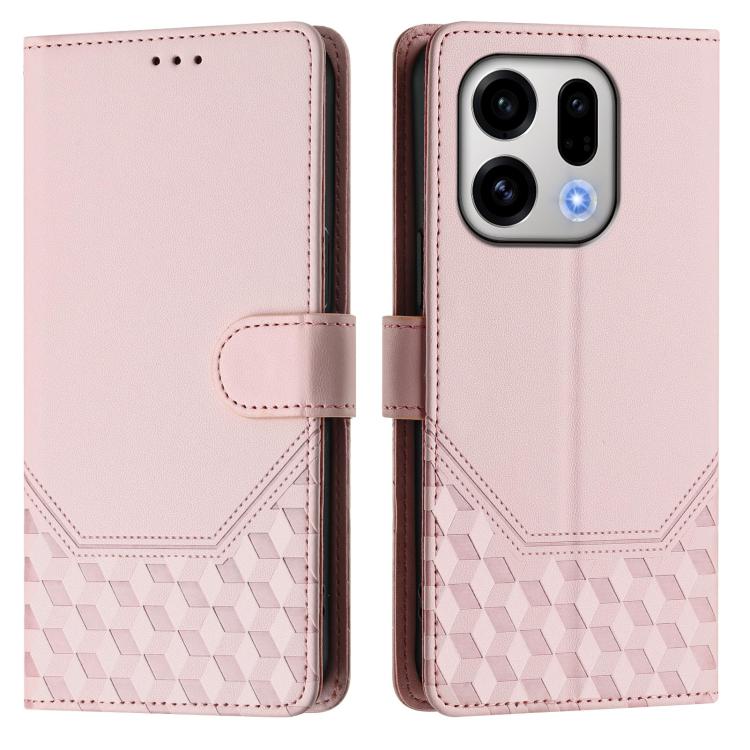 For OPPO Find X9 Honeycomb Embossing RFID Leather Phone Case
