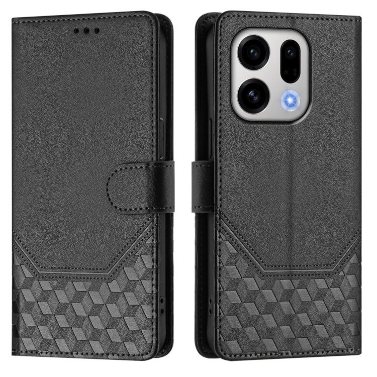 For OPPO Find X9 Honeycomb Embossing RFID Leather Phone Case