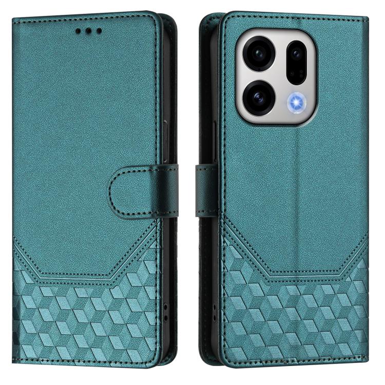 For OPPO Find X9 Honeycomb Embossing RFID Leather Phone Case