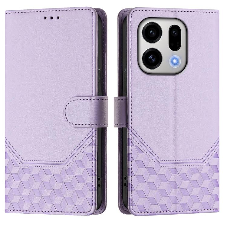 For OPPO Find X9 Honeycomb Embossing RFID Leather Phone Case