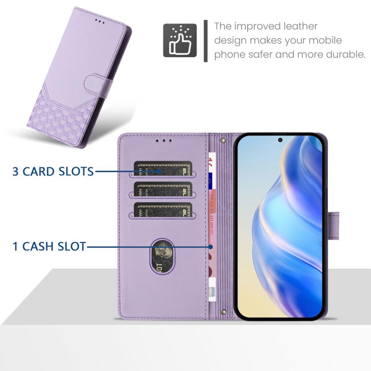 For OPPO Find X9 Pro Honeycomb Embossing RFID Leather Phone Case