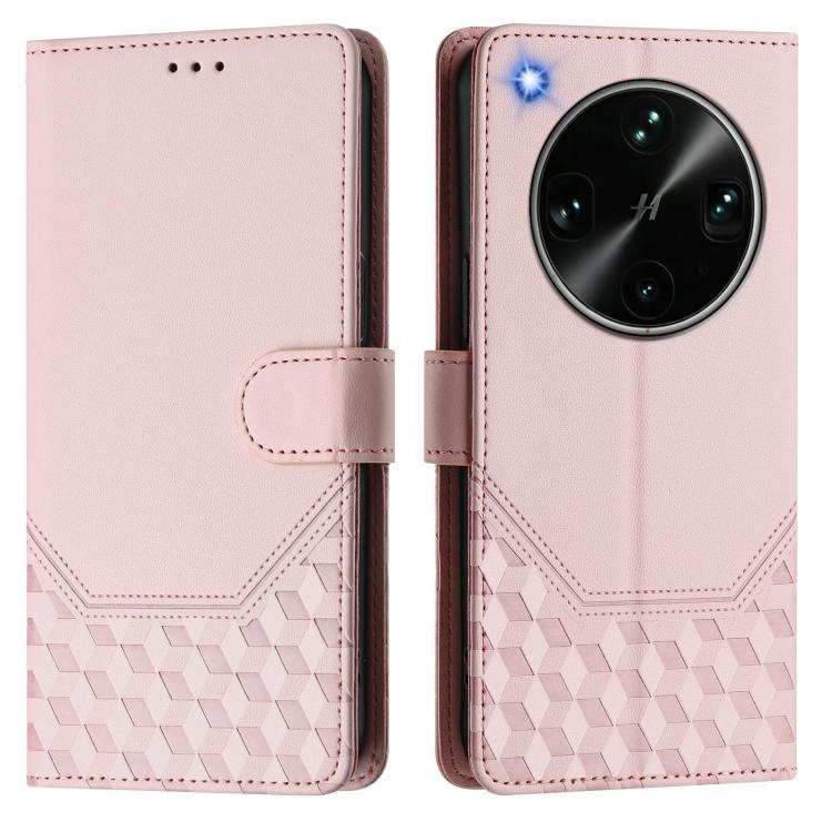 For OPPO Find X9 Ultra Honeycomb Embossing RFID Leather Phone Case