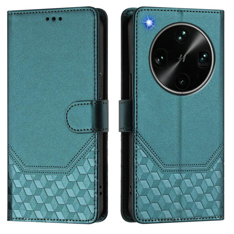 For OPPO Find X9 Ultra Honeycomb Embossing RFID Leather Phone Case