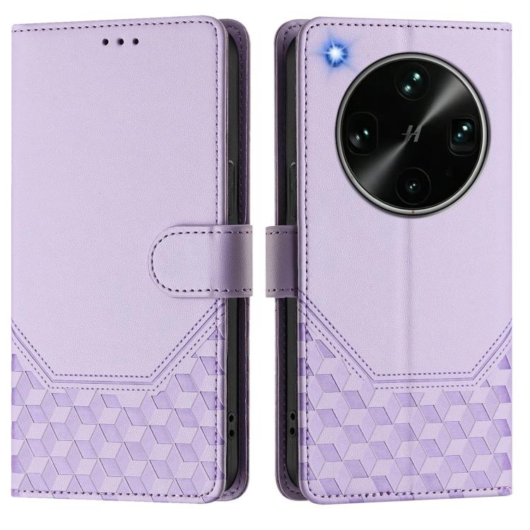 For OPPO Find X9 Ultra Honeycomb Embossing RFID Leather Phone Case